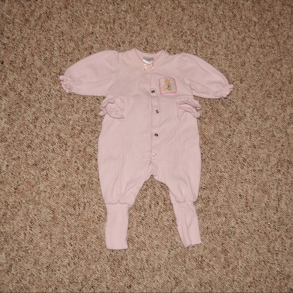 Girls Button Up Onsie 3-6 Months 4096 - Picture 2 of 3